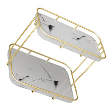OUNONA Organizer per trucchi in ottone dorato 32x24x21,5cm