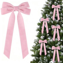 16 lazos navideños de terciopelo para árbol de Navidad, coronas, envoltorios de regalos, manualidades, bodas, fiestas, bolsas de aperitivos, bolsas