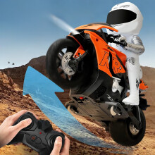 Moto giocattolo radiocomandata con luci, veicolo acrobatico da corsa e drifting fuoristrada ad alta velocità – Compatibile con sistemi