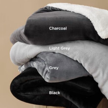 GentleSoft Sherpa Fleece Throw Blanket – Thick, Cozy, Non-Heated, 50x60", Grey, for Women & Men
