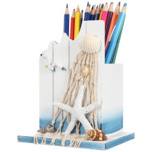 Conjunto OUNONA1 Organizador de Escritório Doméstico em Madeira, Acessórios de Mesa para Decoração, Branco