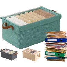 Opbergbox van stof voor onder het bed met transparant deksel
