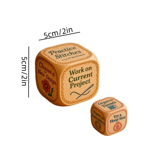 Embroidery Dice Stitching Game Creative Decision Maker for Needlework Enthusiasts Project Selection Tool DIY Activity Random Pattern Chooser 2