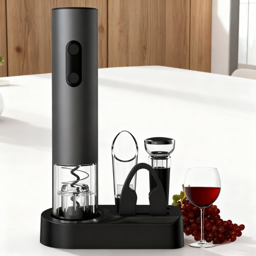 Electric Wine Opener Set with Aerator and Stopper