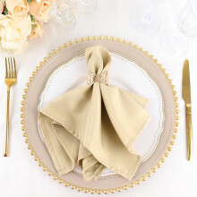 BalsaCircle 100 Pieces 17" Beige Polyester Luncheon Napkins Wedding