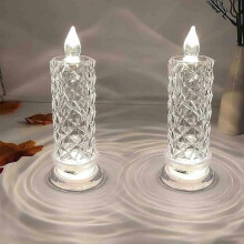 Velas de LED sem chama Rose Shadow, brancas, pacote com 2 unidades