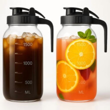 Glazen kan met deksel (2 stuks, 1,9 liter)