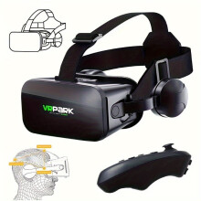 3D VR -lasit, jotka ovat yhteensopivat iPhonen ja Androidin kanssa – läheisyysanturi, ohjaimen tuki, säädettävä kaksoislinssi, PVC,