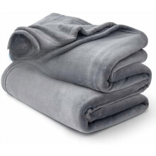 GentleSoft Fleece California King Blanket - Lightweight Plush Fuzzy Cozy Soft Large Blankets for Bed, Grey, 102x96 inches