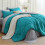 7-Pc Reversible Teal Queen Comforter Set, Down Alternative, Sheets, Pillowcases & Shams 1
