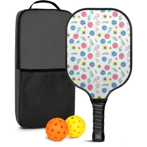 Σετ ρακέτες Pickleball με 2 μπάλες και τσάντα – Ρακέτες από fiberglass με λουλούδια,