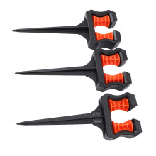 Juego de 3 piquetas guía para manguera de jardín de ABS, 26 cm, para exterior