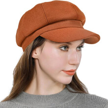 Gorra Newsboy para mujer, mezcla de lana, estilo retro, color liso, para niñas, estilo Gatsby Cabbie, con visera y boina.
