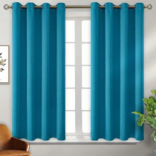 Rideaux occultants - Rideaux à œillets thermiques isolants pour chambre et salon, ensemble de 2 panneaux (52 x 45 pouces, bleu paon)