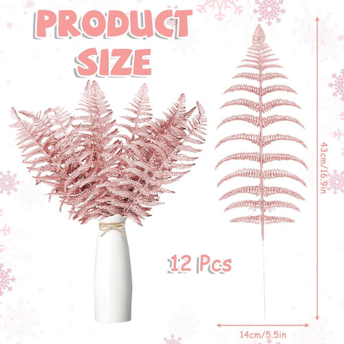 Weihnachtsgirlande mit Glitzerblättern, 12 oder 48 Teile 1