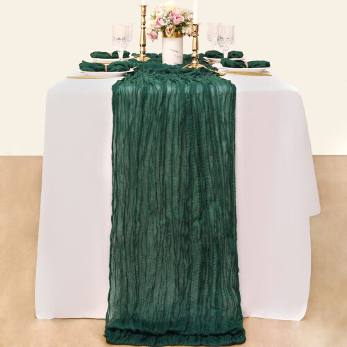 Sage Green Cheesecloth Table Runner 35 x 120 in 2