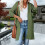 Gilet long vert, léger et ample, grande taille, uni, décontracté, en maille. 5