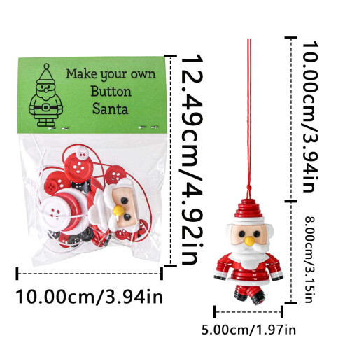 Christmas Button Ornament DIY Kit with Buttons Yarn & 1