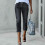 Γυναικείο παντελόνι Capri Jeans με ίσια γραμμή, ελαστικό τζιν, μαύρο 2