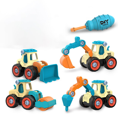 4-Pack Construction Truck Toy Set, Educational Engineering Vehicles, Play Fun Gift 2