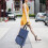 OUNONA Multi Functional Dark Blue Shopping Trolley Bag with Wheels Foldable Design 6