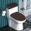 Stretch-WC-Deckel- und Spülkastenabdeckungsset im Jacquard-Karomuster 2