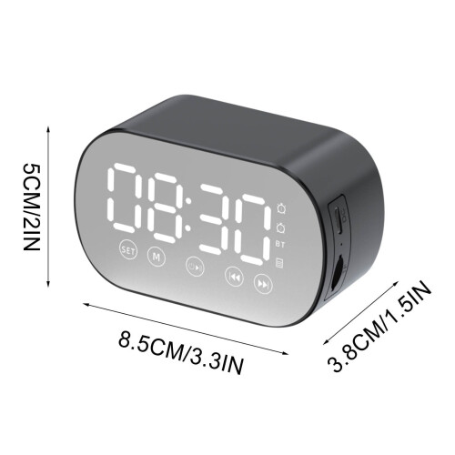 Ψηφιακό Ξυπνητήρι LED με Ηχείο Bluetooth, Ραδιόφωνο FM & Καθρέφτη – Δυνατός Ξυπνητήρι 2