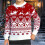 Pull de Noël homme avec broderie de rennes (1 pièce) 2