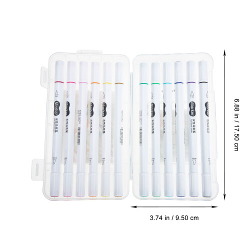 3Sets Durable Acrylic Paint Pens Double-End Colored Marker Pens 1