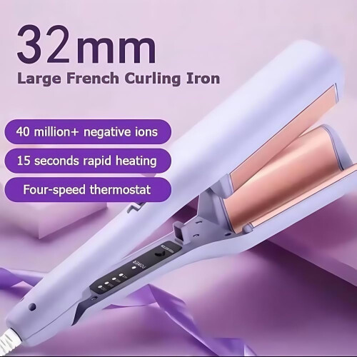 Dual-Barrel Hair Waver with Ionic Tech, 4 Heat Settings 1