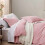 Pink Full Size Duvet Cover Set 3 pcs Cotton-like Prewashed 3
