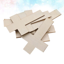 36pcs Khaki Wooden Cross Slices for DIY Crafts