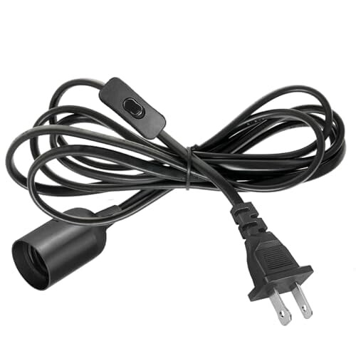 Cabo para luminária pendente E26/E27 com interruptor – 2,5 m, preto