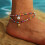 Pulsera tobillera elástica de cuentas estilo boho hecha a mano 2