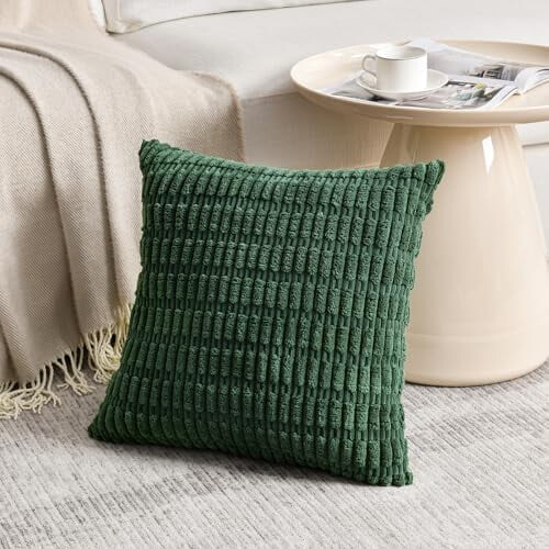 Καλύμματα Μαξιλαριού Hunter Green 18x18 ίντσες, Συσκευασία των 4 1
