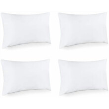Witte sierkussens (4 stuks, 30x40 cm) – Donsvervangend, pluizige decoratieve kussens voor bed, bank, fauteuil, binnen en buiten