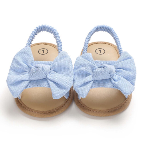 2025Παντόφλες Babies First Walkers με φιόγκο για μωρά κορίτσια, χαριτωμένα καλοκαιρινά φλατ 2