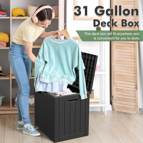 31-Gallon Outdoor Storage Box Waterproof UV-Resistant 1