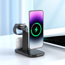 Stáisiún Muirir Gan Sreang 15W3-in-1 le haghaidh Android, iPhone, Apple, Samsung & iPad