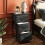 Nightstand with Fabric Storage Steel Frame Wood Top 2