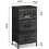 Nightstand with Fabric Storage Steel Frame Wood Top 3