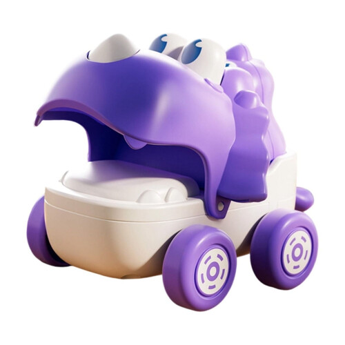 Pull String Dinosaur Toy Car – Purple, 10 cm 1