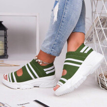 Sandali da donna UTTOASFAY, estivi, casual, sportivi, comodi, con plateau elastico, scarpe da spiaggia, verdi, taglia 10.5