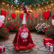 Disfraz de ganso para porche de 23 pulgadas, disfraz de ganso para porche de San Valentín/Pascua, lindo disfraz de conejo para decoración de