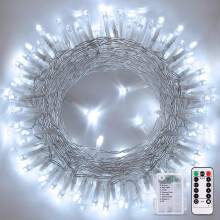 Vedenpitävät 33 jalan 80 LED-paristokäyttöiset valosarjat, 8 tilaa + kaukosäädin, ulko-/sisäkäyttöön, häihin, joulukuuseen,