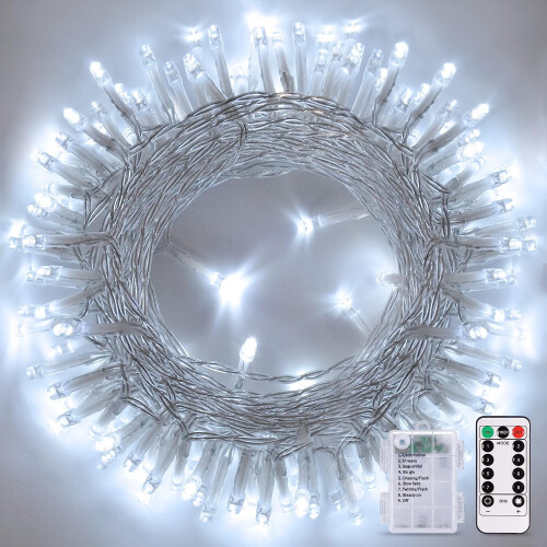 Αδιάβροχα φωτιστικά LED με μπαταρία 33ft80LED, 8 λειτουργίες + τηλεχειριστήριο, για