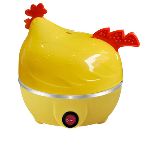 7-Egg Capacity Chicken-Shaped Egg Cooker – Cute Mini Steamer, for Eggs/Sweet Potatoes/Corn, Automatic Shut-Off 1