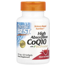 Doctor's Best, Vysoká absorpce CoQ10, 100 mg, 120 měkké kapsle