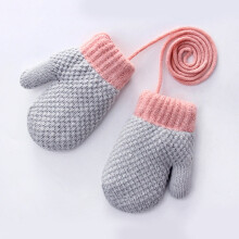 MesaSe New Arrival Winter Baby Boys Girls Knitted Gloves Warm Full Finger Mittens Gloves with Rope For Children Toddler Kids 1-3Years