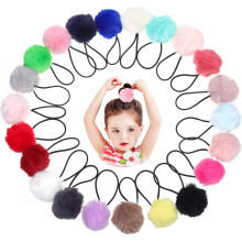 YEAHIBABYSet de 1 elastice de păr cu pompoane pentru fetițe, pentru petreceri